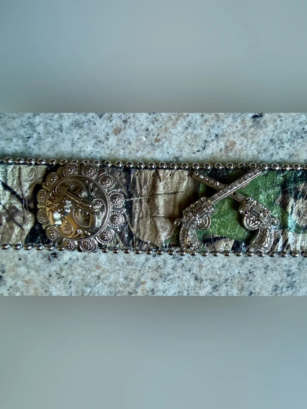 Rhinestone Embellished Camo Western Belt